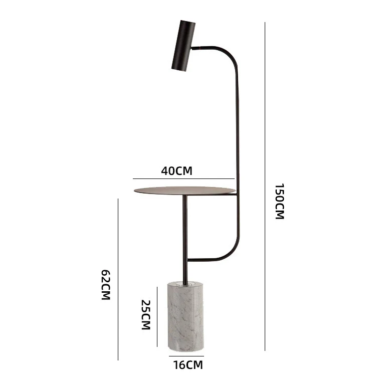 Moderne Marmor Basis Stehlampe mit integriertem Beistelltisch