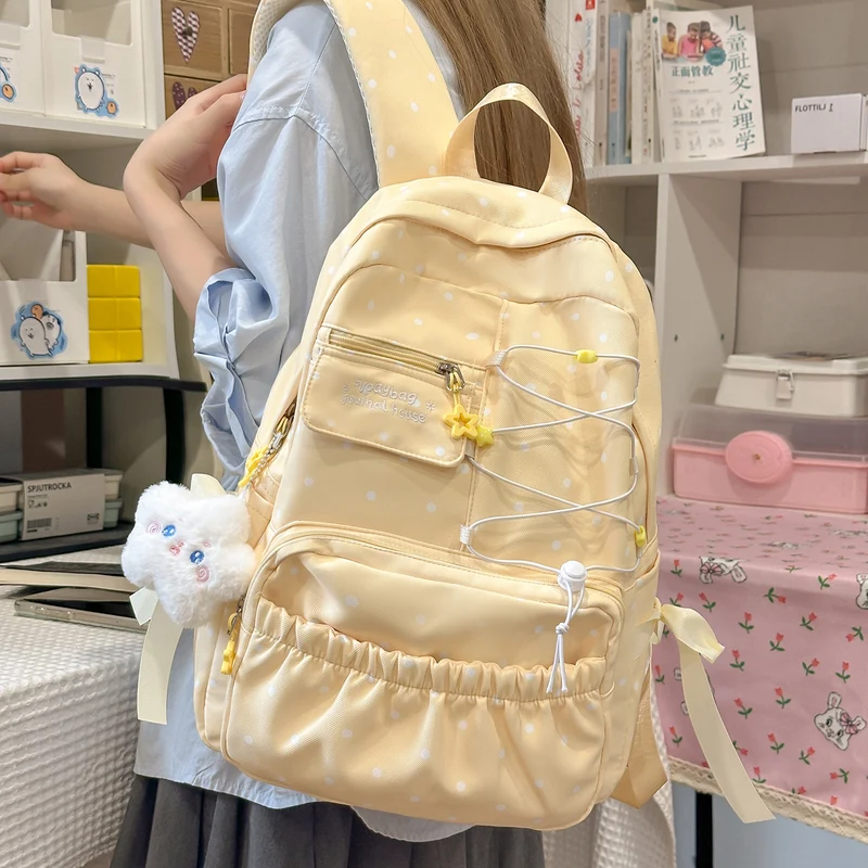 Niedlicher Pünktchen-Design Rucksack Karnz