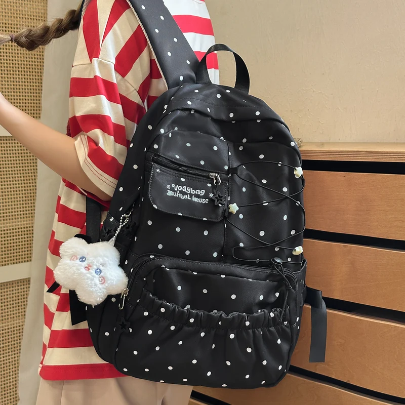 Niedlicher Pünktchen-Design Rucksack Karnz