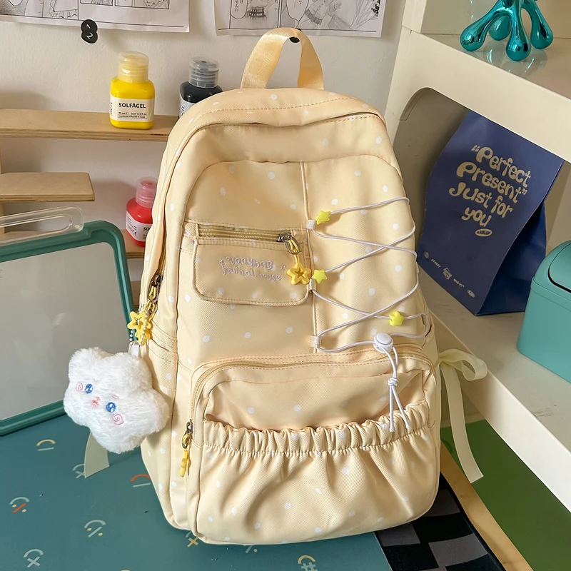 Niedlicher Pünktchen-Design Rucksack Karnz