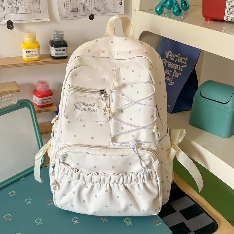 Niedlicher Pünktchen-Design Rucksack Karnz