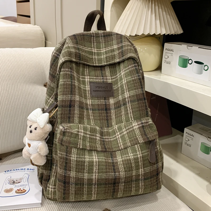 Gemütlicher Karomuster Rucksack Karnz