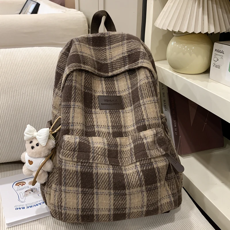 Gemütlicher Karomuster Rucksack Karnz