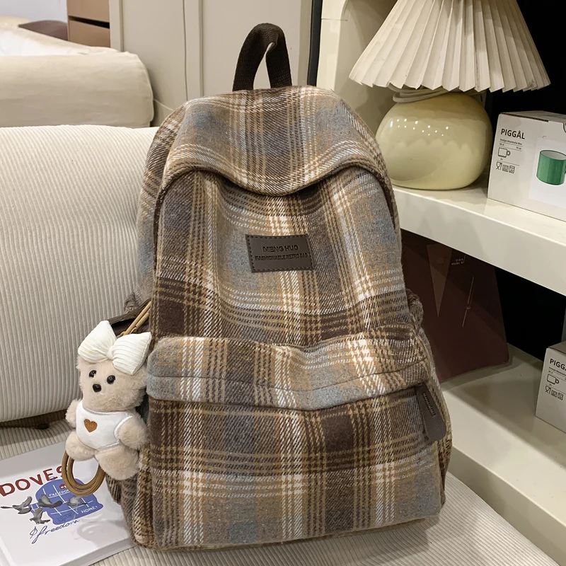 Gemütlicher Karomuster Rucksack Karnz