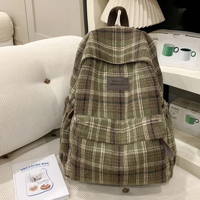 Gemütlicher Karomuster Rucksack Karnz