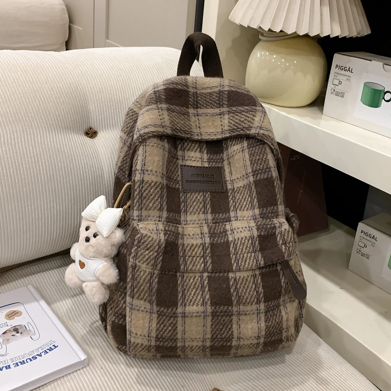 Gemütlicher Karomuster Rucksack Karnz