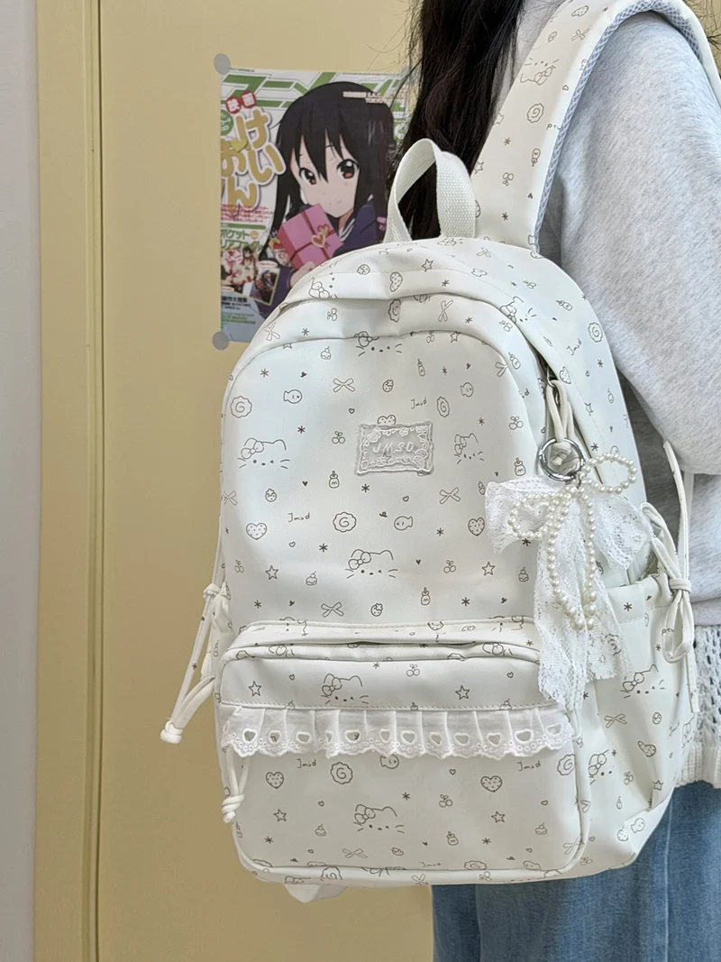 Süßer illustrierter gemusterter Rucksack Karnz 1791205714
