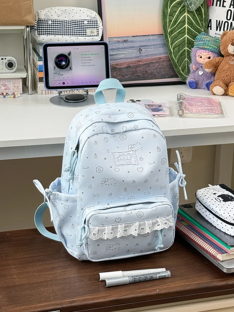 Süßer illustrierter gemusterter Rucksack Karnz 1791205714