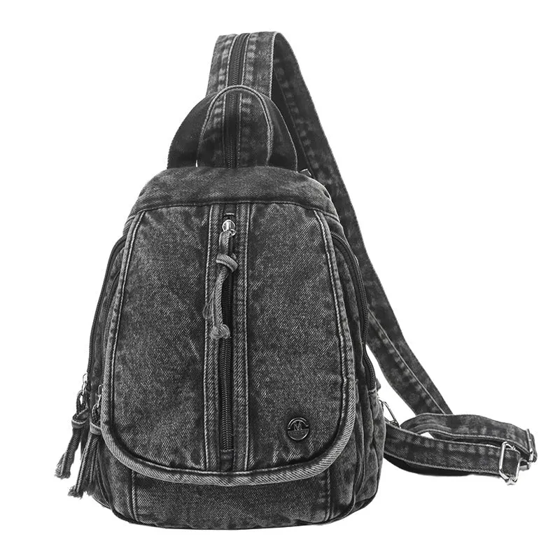 Kompakte Denim Sling-Rucksack Karnz
