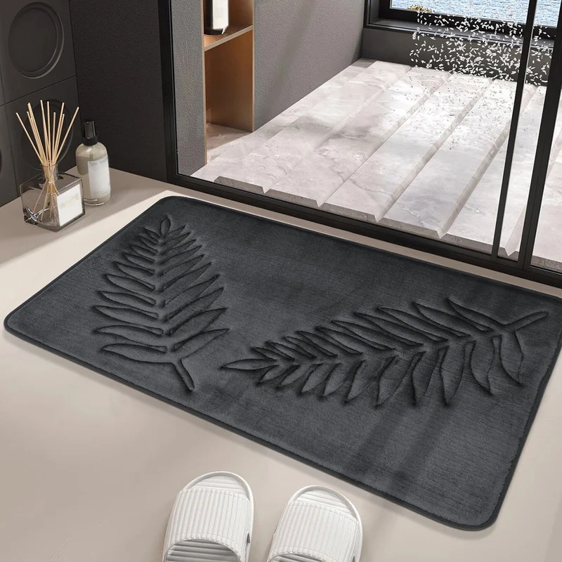 Weicher Plüsch-Blatt-Design-Badeteppich für das Badezimmer