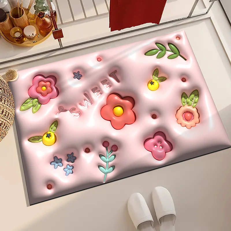 Badezimmer-Badematte mit floralem Muster