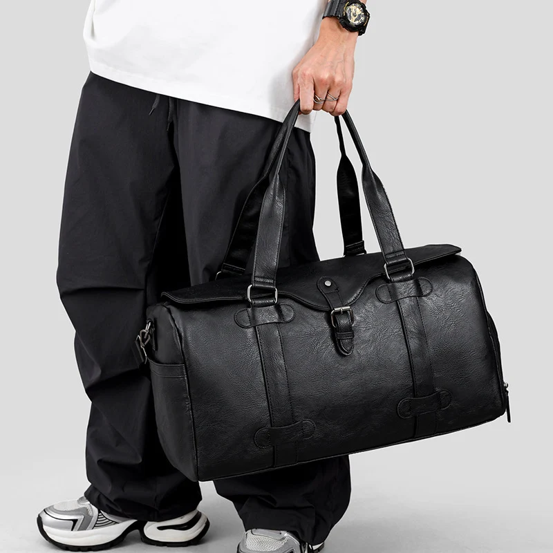 Elegante Reisetasche aus echtem Leder mit vielseitigen Trageoptionen Skanto