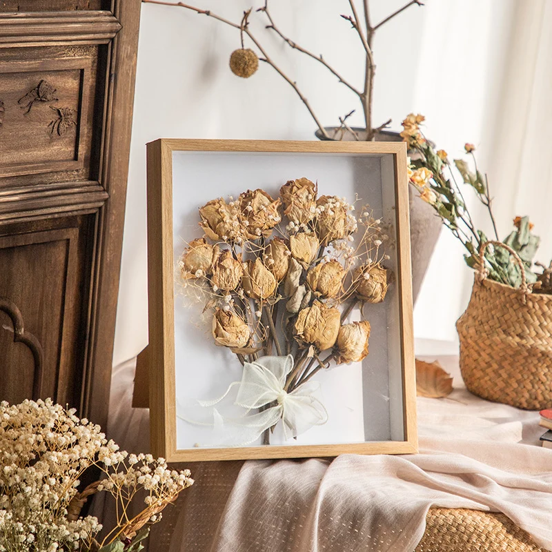 Konservierte florale Schattenbox-Kunstrahmen für das Zuhause