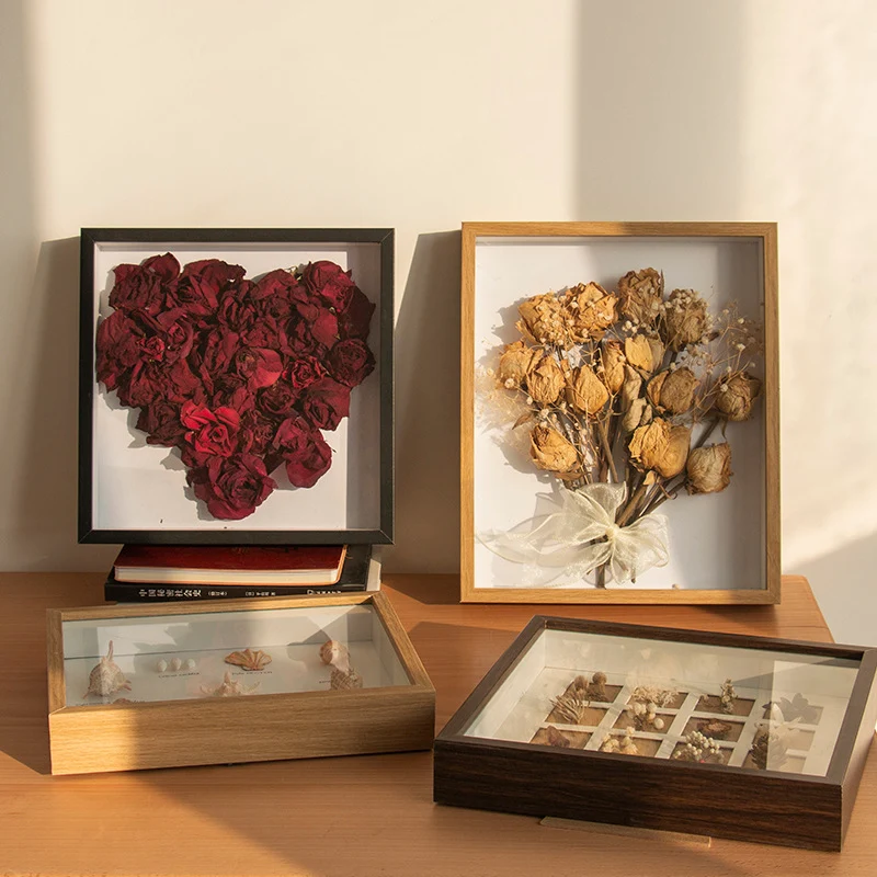Konservierte florale Schattenbox-Kunstrahmen für das Zuhause