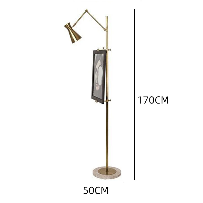 Verstellbare Stehlampe mit Marmorbasis
