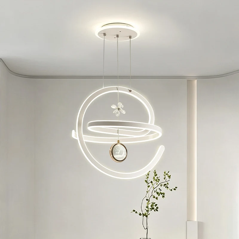 Moderne Spiral-LED-Pendelleuchte