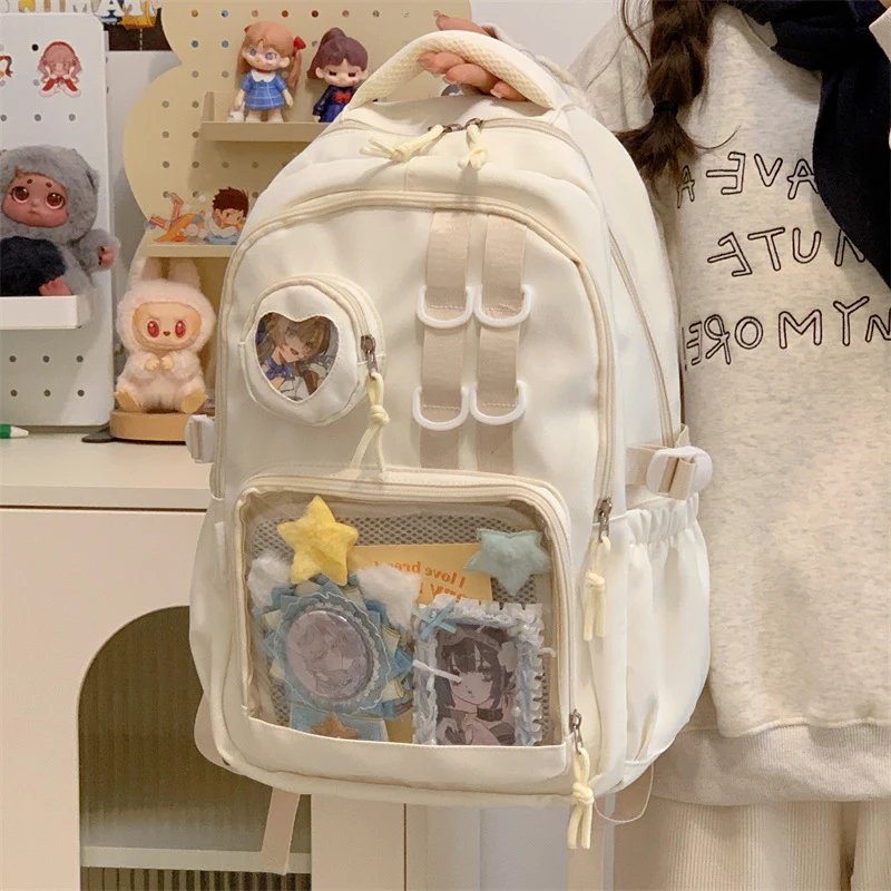 Multifunktionaler Schulrucksack mit transparentem Panel