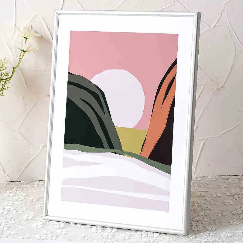 Künstlerischer dekorativer gerahmter minimalistischer Kunstdruck