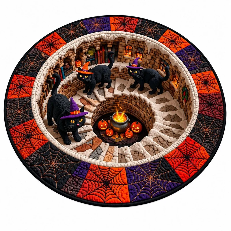 Verspielt Halloween-Themen runde Teppich