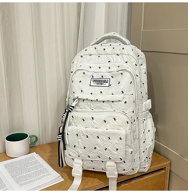 Gesteppter Mehrfächer-Schulrucksack