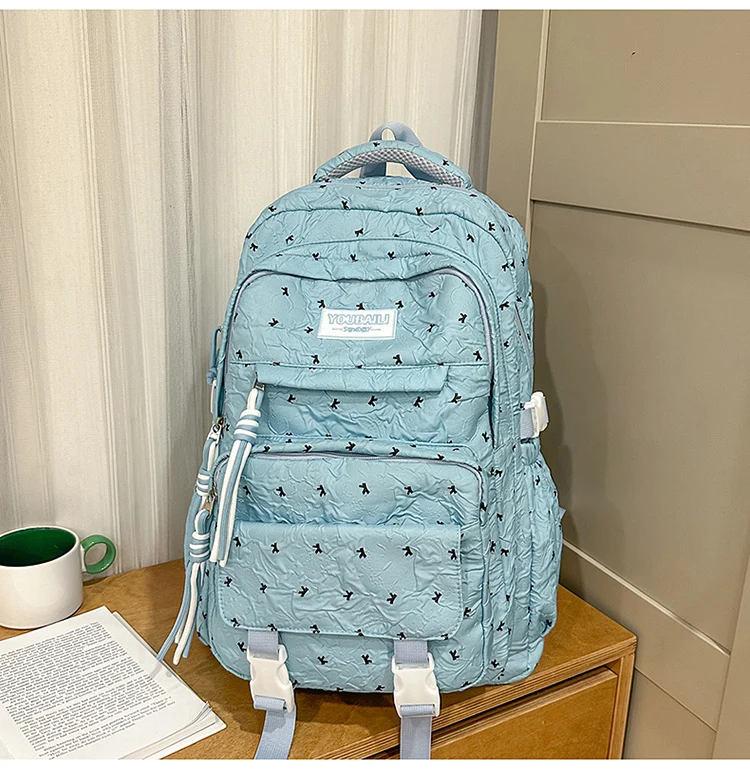 Gesteppter Mehrfächer-Schulrucksack