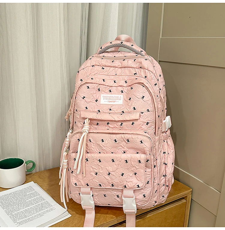 Gesteppter Mehrfächer-Schulrucksack
