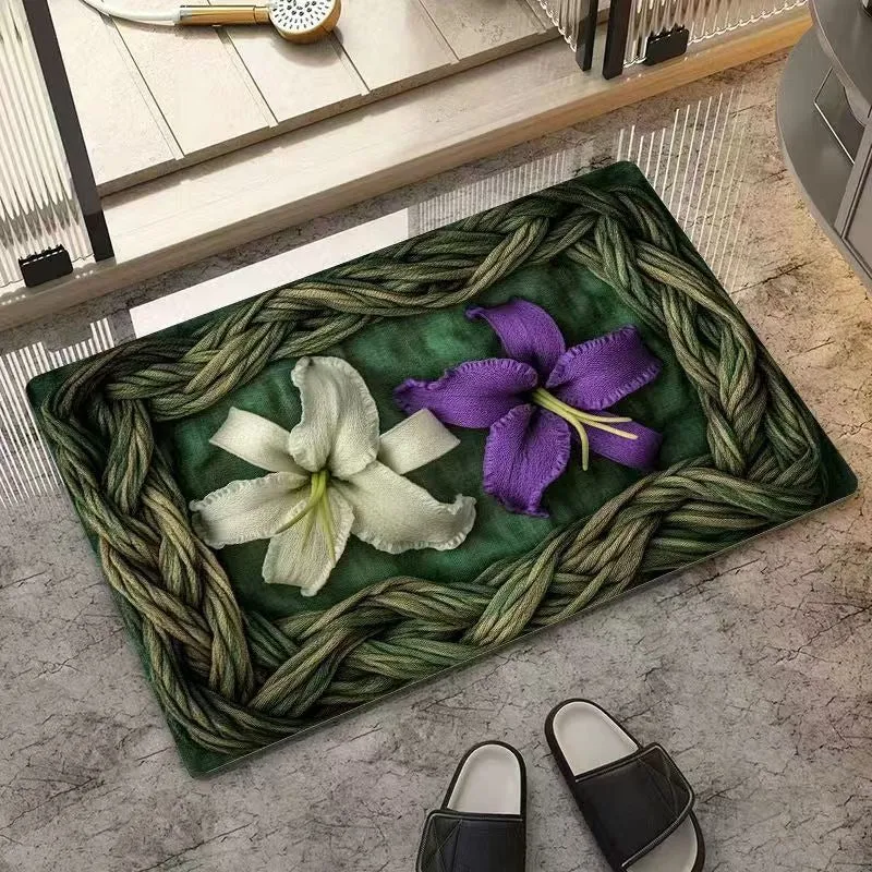 Strukturierte florale Designbereichsmatte