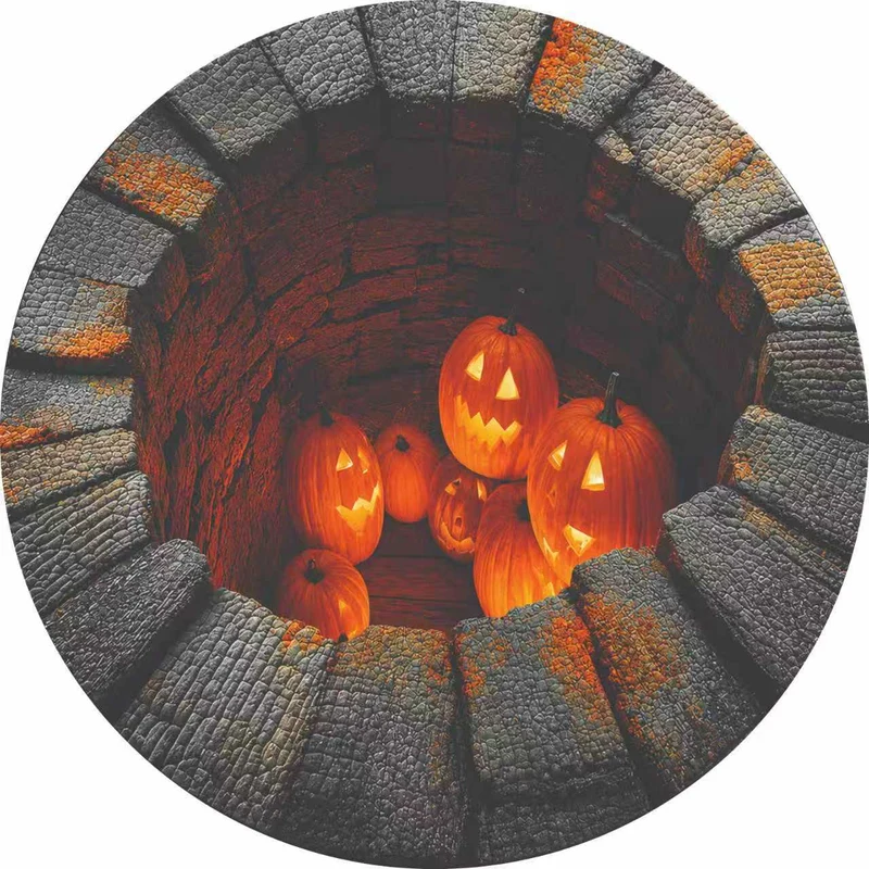 Spooky Halloween-Themen Dekorativer runder Teppich