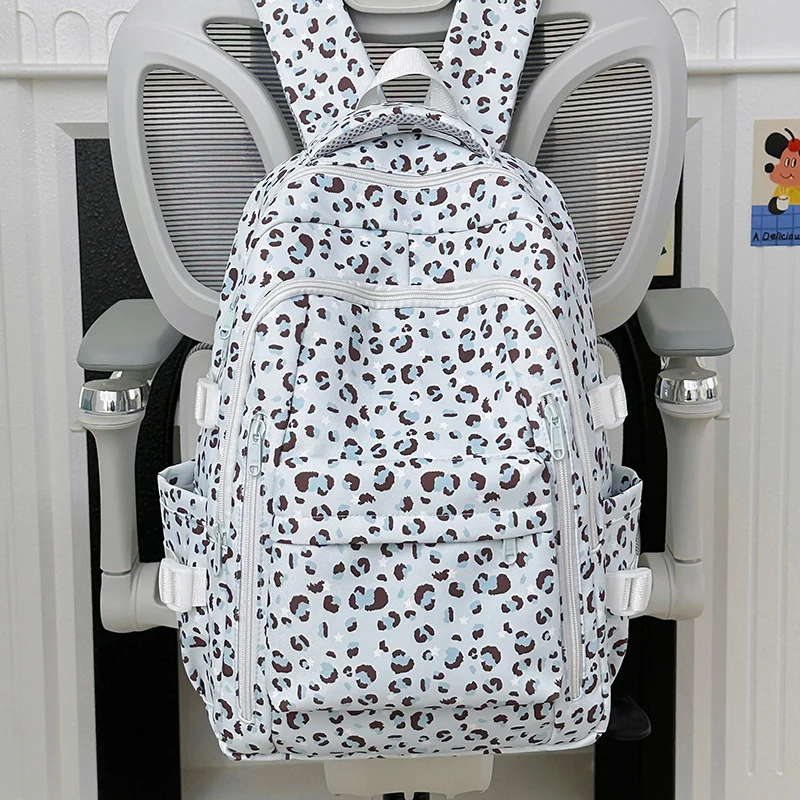 Multifunktionaler Schulrucksack mit Leopardenmuster