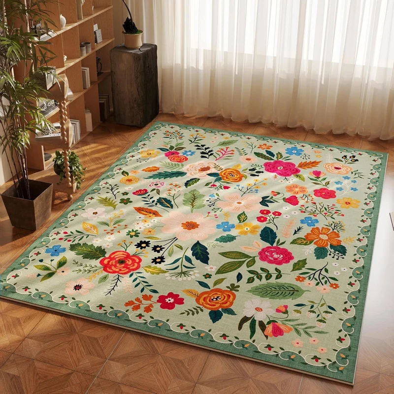 Blumen bestickter Teppich für Zuhause