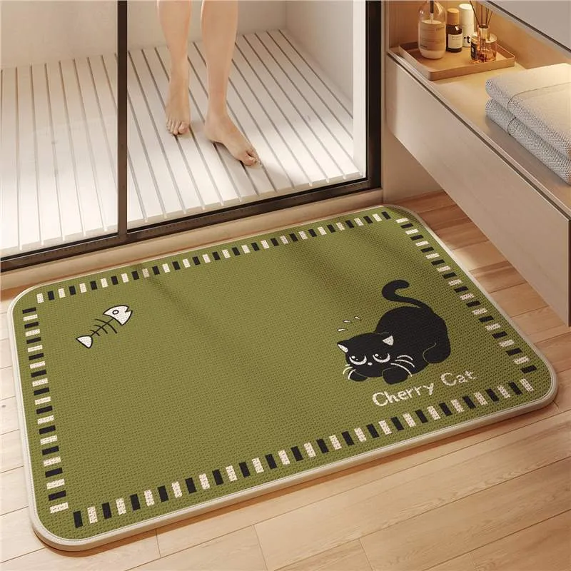 Rutschfester katzenmotivierter Badezimmerteppich