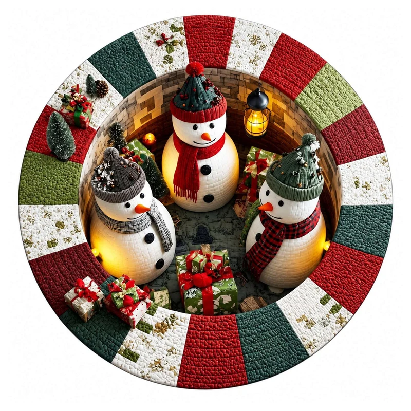 Festive Santa Claus Themed Rundmatte für das Zuhause