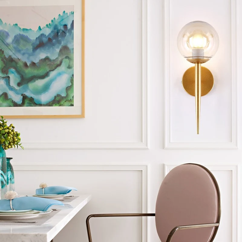 Zeitgenössische Glas Globe Wandlampe