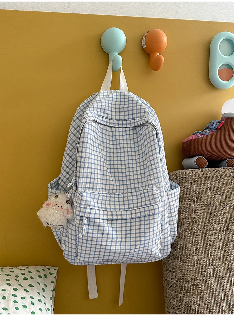 Leichter Schulrucksack mit Gittermuster