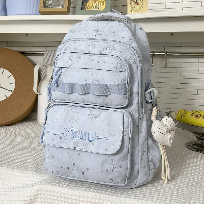 Strukturierter Mehrfächer-Schulrucksack