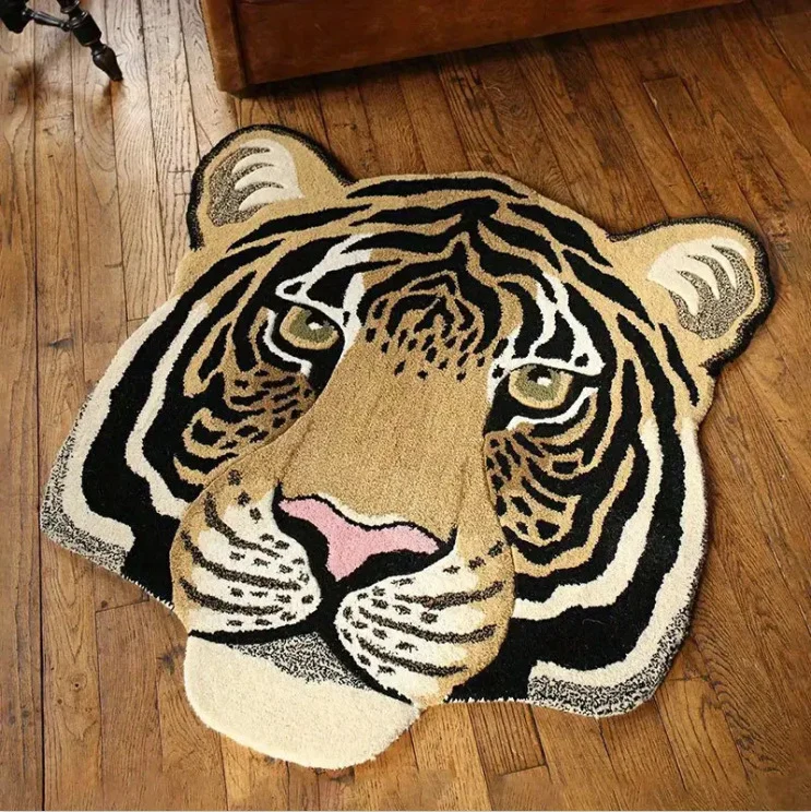 Leopard-Gesichts-förmiger Plüsch-Teppich