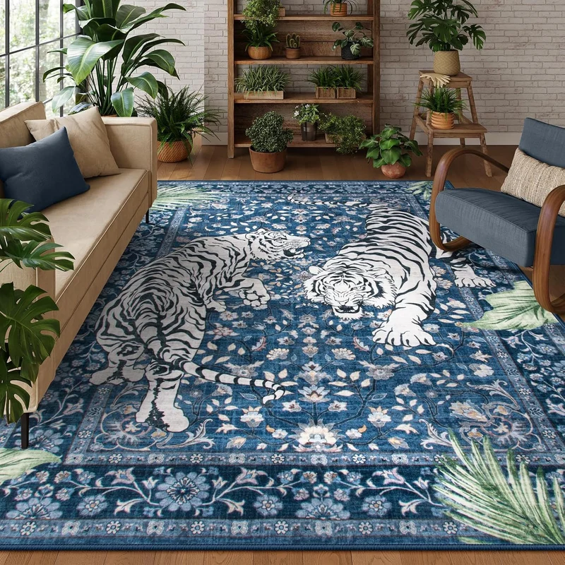Eleganter tiger-themed Teppich für das Zuhause