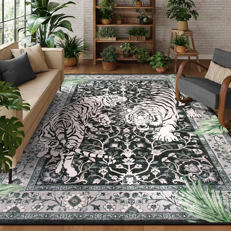 Eleganter tiger-themed Teppich für das Zuhause