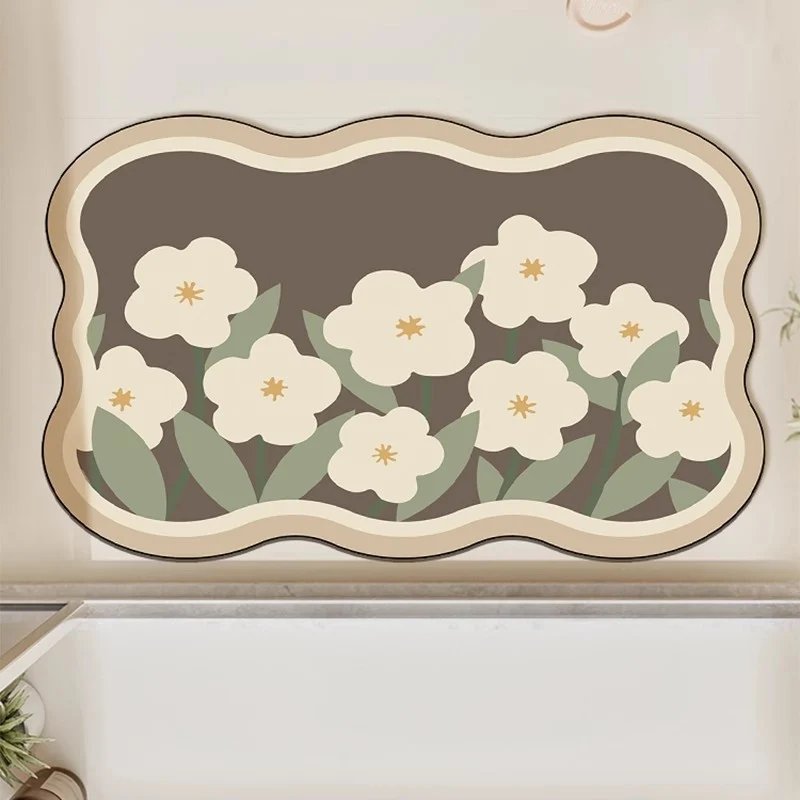 Badezimmer-Badematte mit floralem Muster