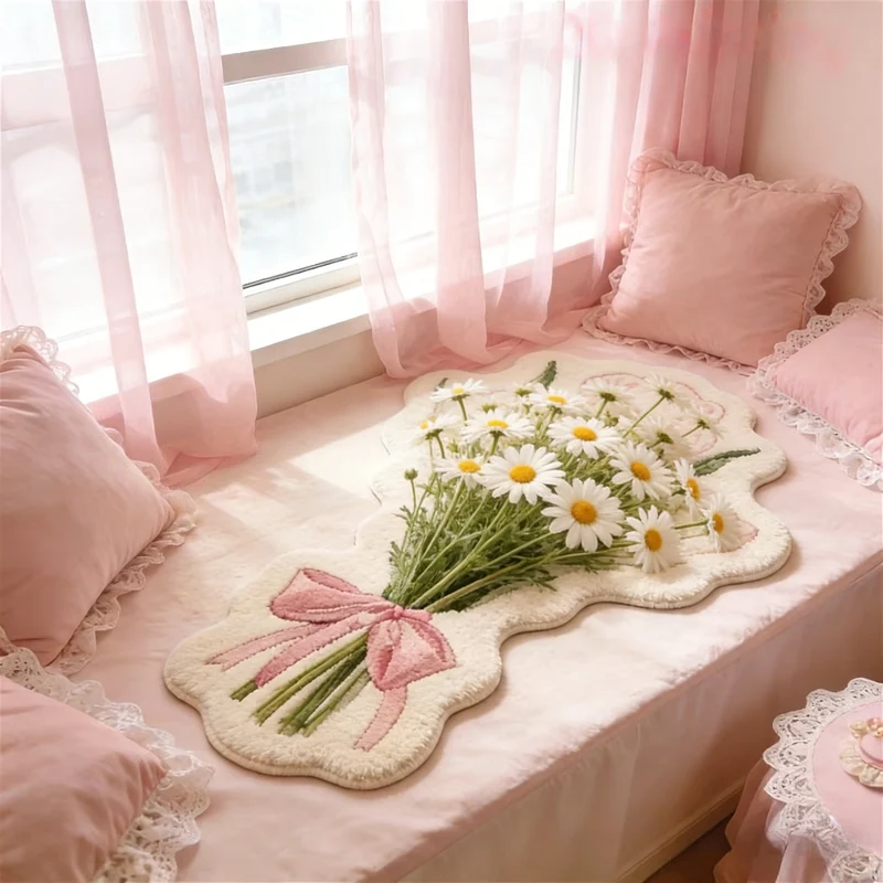 Floral Lavender-Themed Teppich für Zuhause