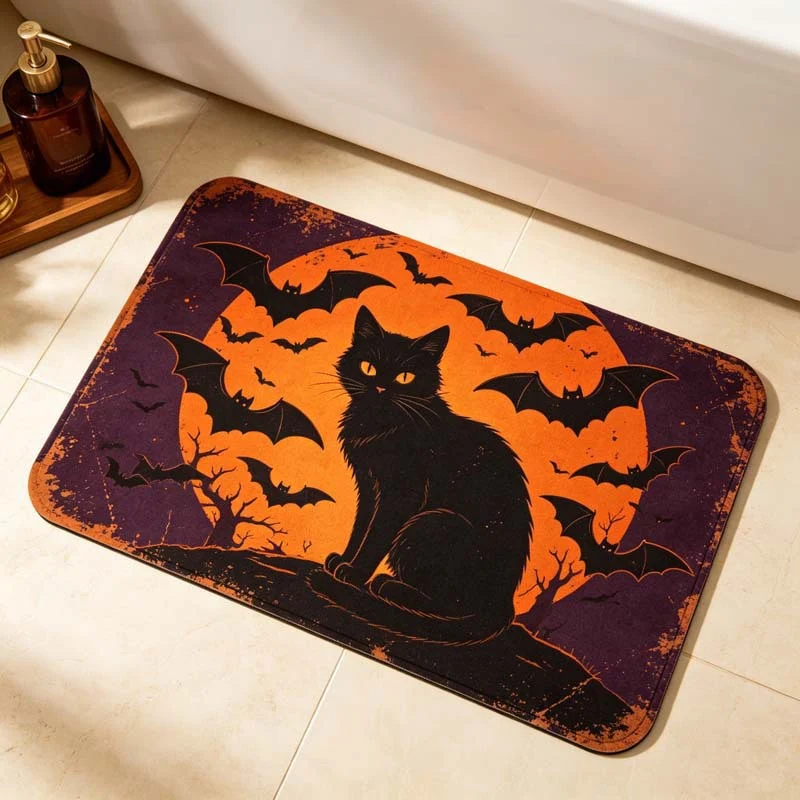 Halloween-Themen Weicher Badezimmerteppich für das Badezimmer