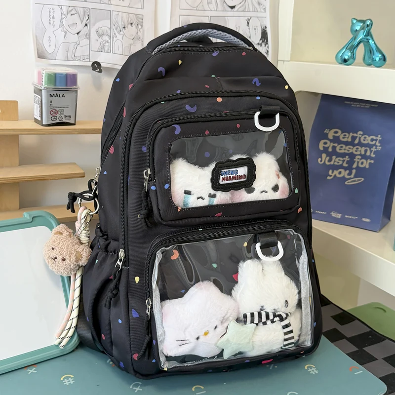 Lustiger gemusterter Schulrucksack