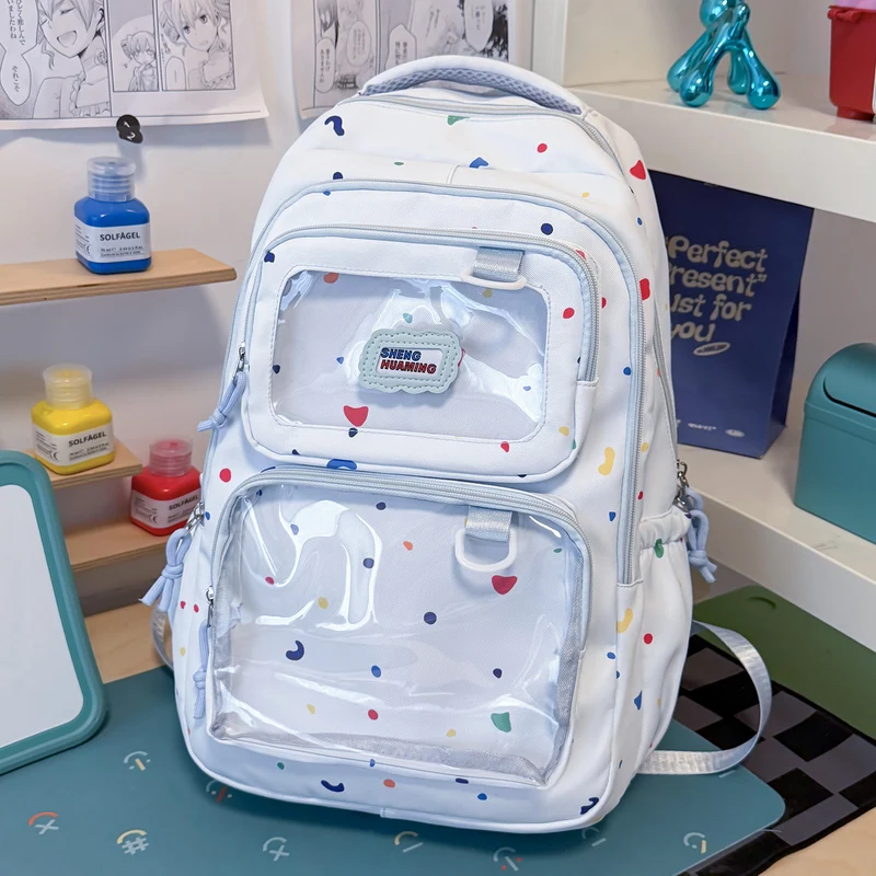 Lustiger gemusterter Schulrucksack