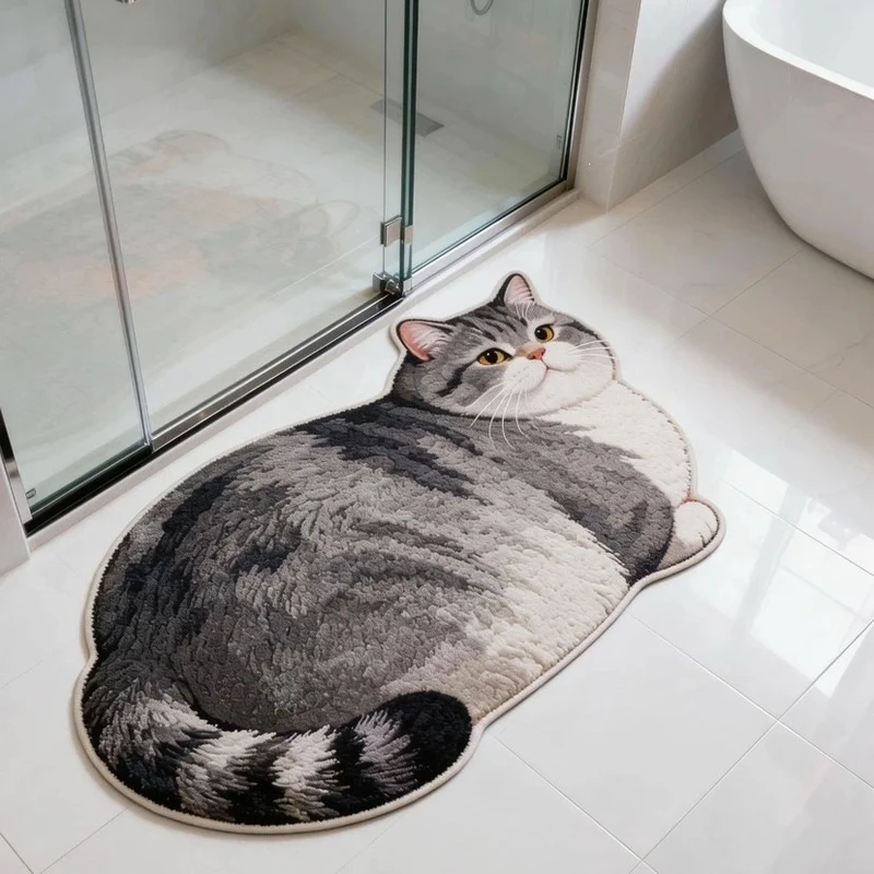 Kat-Themen Plüsch-Badematte für das Badezimmer
