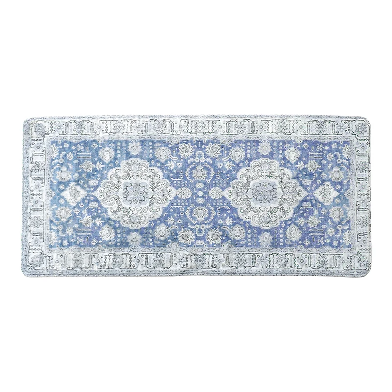 Vintage-inspirierter Flachgewebter Läufer mit orientalischem Medaillon-Design und niedrigem Flor