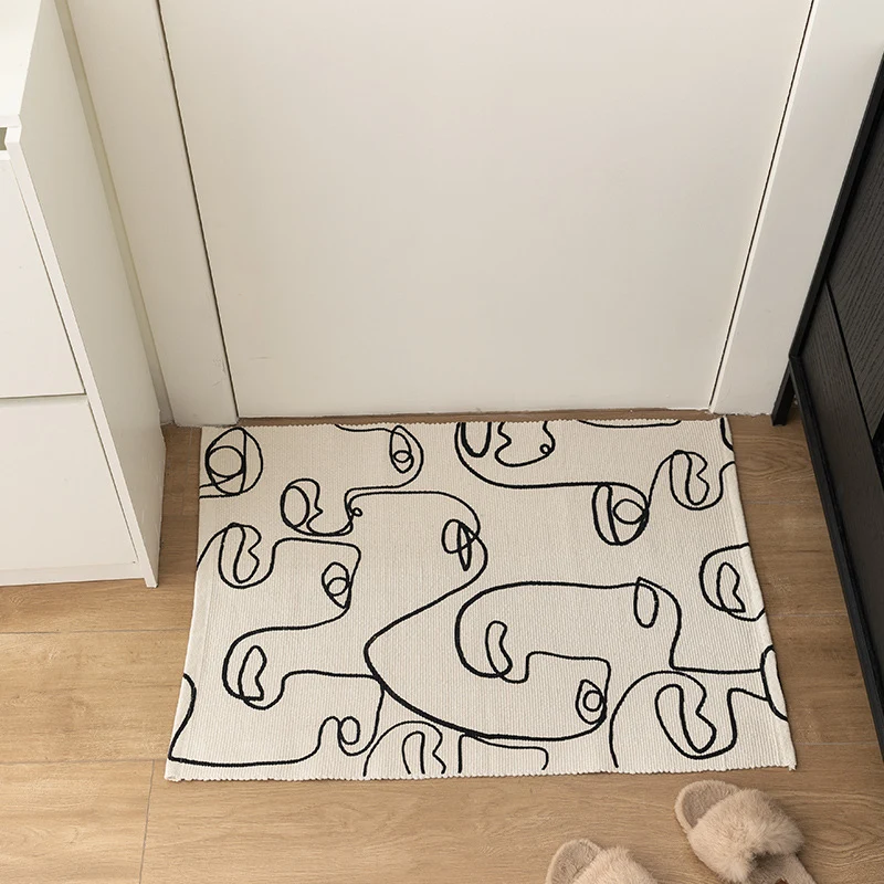 Tischset aus Baumwollgewebe mit abstraktem Linienkunst-Motiv
