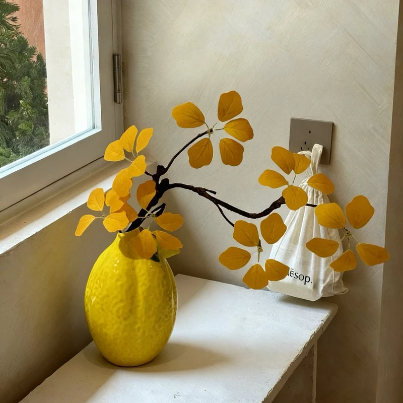 Dekorative, zitronenförmige Keramikvase für Wohnkultur