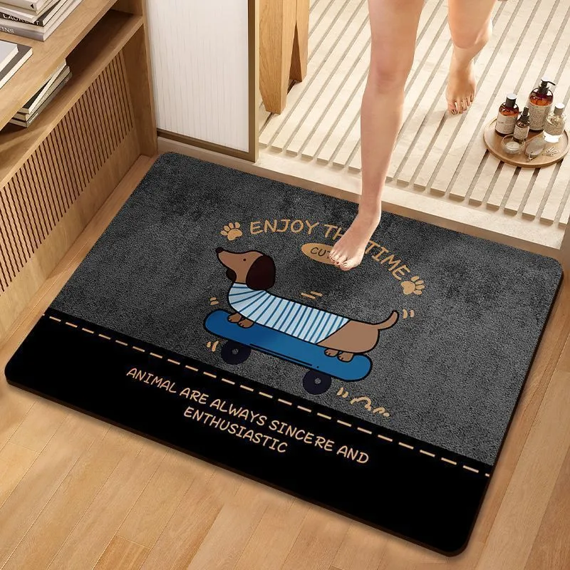 Cartoon Hund-Themen-Badematte für Badezimmer