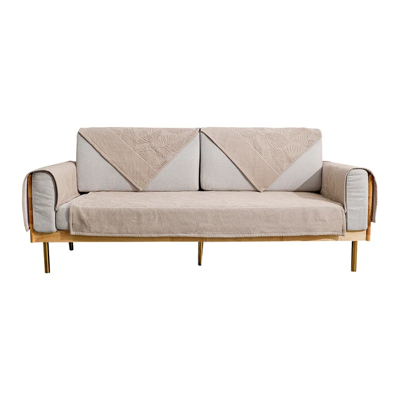 Steppbezug für Sofa mit Armlehnenschonern und rutschfester Unterseite