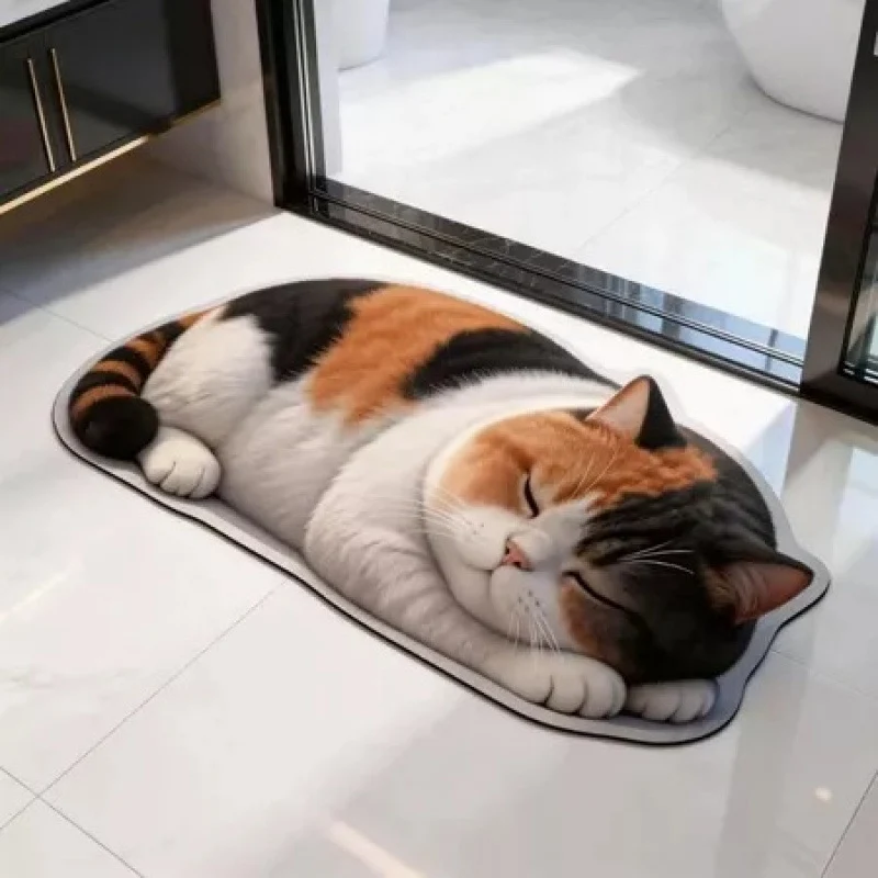 Cartoon Katze-Themen Plüsch Badeteppich für Zuhause